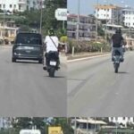 Motosiklet sürücüsü ile D-400 otoyolundaki tehlikeli hareketler